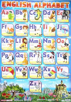 Плакат А2 АНГЛІЙСЬКА АБЕТКА друкована з малюнками