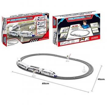 Залізниця 2091 High Speed Rail Train підсвічування, звук, перемикання швидкостей, 17+ елементів, 2 локомотиви, 2 вагони, в коробці (6976786063055)