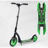 Двоколісний Самокат Best Scooter амортизатор, колеса 20 PU, Зелений 43834