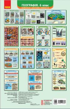 КНП Географія 6 клас. Комплект наочних плакатів. Довгань Г. (Укр) Ранок Г100064У