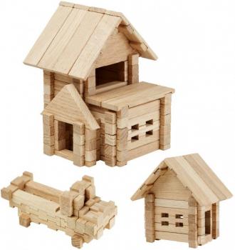 Дерев'яний конструктор Ігротеко Будиночок з гаражем 75 деталей (900118)