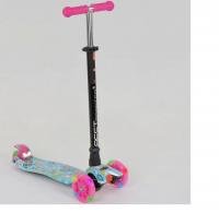 Самокат А 25533/779-1331 MAXI "Best Scooter" (1) пластмасовий, 4 колеса PU, СВІТЛО, трубка керма алюмінієва,