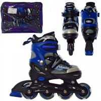 Розсувні роликові ковзани для дітей з поліуретановими колесами (A12091-S) розмір 34-37Синій