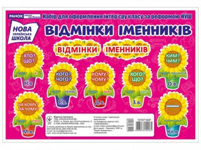 НУШ Набір карток. Відмінки іменників. Соняшники