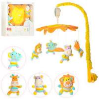  Карусель NJ-011 на ліжечко, подвескі5шт, плюш, муз заводні