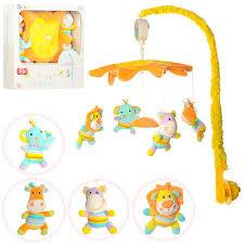  Карусель NJ-011 на ліжечко, подвескі5шт, плюш, муз заводні