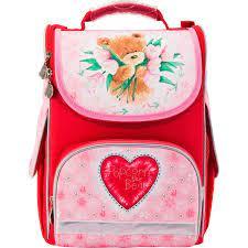 Рюкзак шкільний каркасний KITE 501 Popcorn Bear-2 PO17-501S-2 червоний