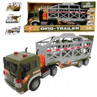 Dino trailer военный грузовик +1 динозавр,4функции, 42*19см WY571K