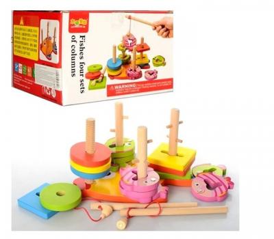 гра деревяна геометрика квадрати кола рибалка md 0902