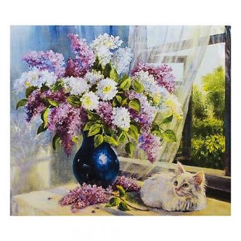 Алмазна мозаїка "Кошеня і ваза" 40 * 30 см AToys (GB70509)