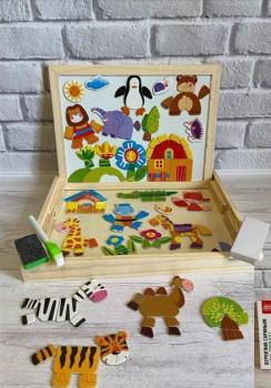 Магнітна гра із двосторонньою дошкою Fun Game Тварини (99183)