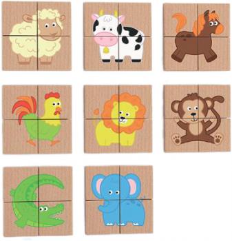 Магнітні пазли Viga Toys Звірятка 32 елементи (50722) 