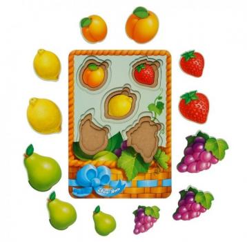 Дерев'яна рамка вкладиш Монтессорі менше Фрукти, Ань-Янь (ПСФ045) 