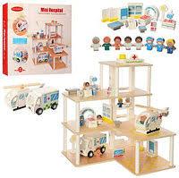 Дерев'яна іграшка Гараж MD 2391 станція швидкої допомоги, 3 поверхи