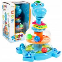 Дитяча дзиґа SL83058-59-60 з брязкальцями Бегемотик 