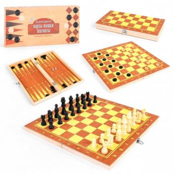 Набір 3 в 1 Kimi шахи, шашки, нарди C45012