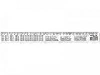 Лінійка пластикова Irbis 30 см табличка множення об'єму площі маси друкована (90252)