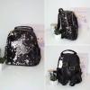 Чорний рюкзак з паєтками  24*23*13 см F-34