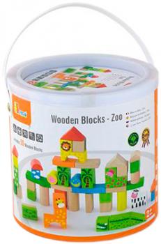 Набір будівельних блоків Viga Toys "Зоопарк" 50 шт. (50286) 