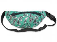 Сумка-бананка на пояс зеленого кольору з принтом