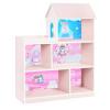 Поличка-будиночок HB-305-1-2 стелаж, 96х117х34 см, рожево-біла, єдиноріг