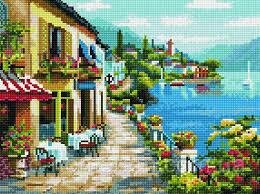 Алмазна живопис Rainbow Art Кафе на набережній (EJ491) 30 х 40 с