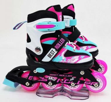 Дитячі ролики для дівчинки Best Roller 94150-L з м'яким черевиком та регулюванням розміру 38-42