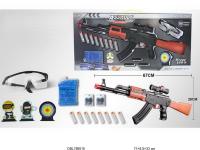 Дитячий ігровий автомат AK47-3, водяні кулі, м'які і софт-патрони., окуляри, мішень.