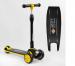 Самокат триколісний 84377 Best Scooter (6) ЖОВТИЙ, складане алюмінієве кермо, 3 колеса PU зі світлом, d переднього 120х40мм, d заднього 80х24мм 