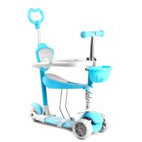 Самокат 5 в 1 із захисним бампером Scooter зі світловим ефектом Синій