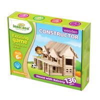 Конструктор дерев'яний для дітей Будиночок з балконом 136 дет. 900248