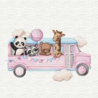 Набір для розпису по номерах Ідейка Веселий автобус 30*30 см (KHO2356)