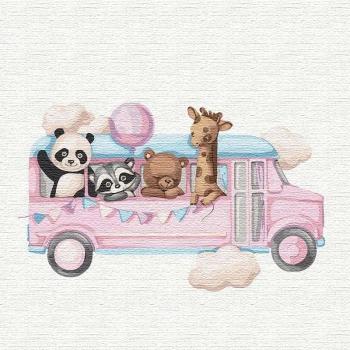 Набір для розпису по номерах Ідейка Веселий автобус 30*30 см (KHO2356)