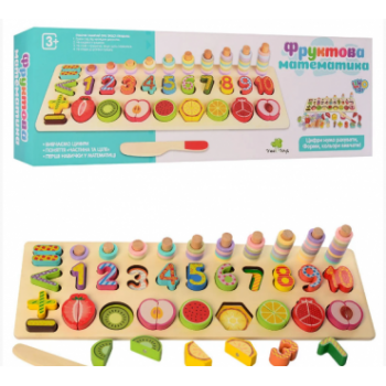 Дерев'яна іграшка "Фруктова математика", LimoToy, MD2284