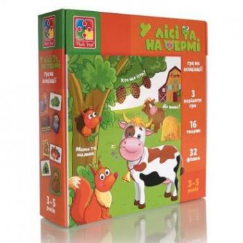 Гра на асоціації «У лісі та на фермі», Vladi Toys, VT1804-46