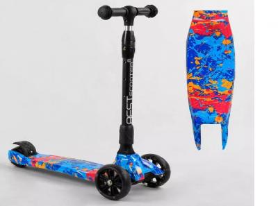 Самокат триколісний Best Scooter 82-961 MAXI (6) складане алюмінієве кермо, 3 колеса PU зі світлом, переднє 