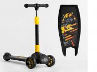 Самокат триколісний 15172 Best Scooter (1) СВІТЛО КОЛІС ТА ДИСКІВ, складене кермо, 