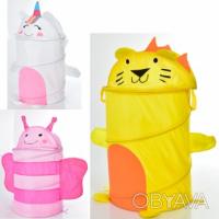 Кошик для іграшок МР 0639 34-34-в45см, дах, 2 ручки, 3 види, в сумці, 35-39-3с