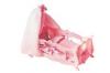 Ліжечко (колиска) для ляльки дерев'яне з постільною білизною та балдахіном 71519