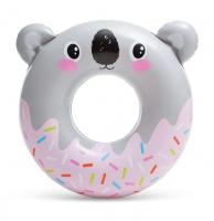 Коло дитяче надувне для плавання "Коала" сірий, 84 см х 76 см, від 8 років, до 40 кг, 59266NP INTEX