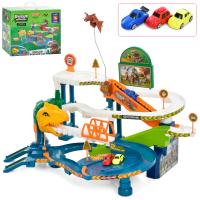 Трек 2022-17 динозавр, машинки 3шт, звук,