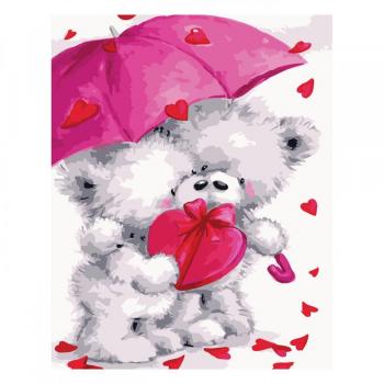 Набір для розпису по номерах SV-0019 "Закохані ведмедики", розміром 30х40 см