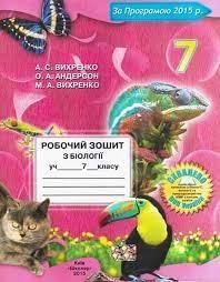7 клас. Біологія. Робочий зошит (А.С. Вихренко, О.А. Андерсон), Школяр