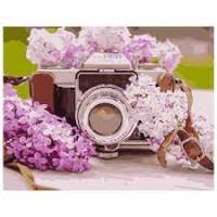 Набір для розпису по номерах VA-1080 "Фотоапарат з бузком", розміром 40х50 см