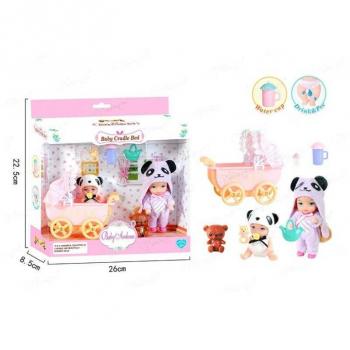 Пупс A 588 2 ляльки, їсть і ходить на горщик, з аксесуарами