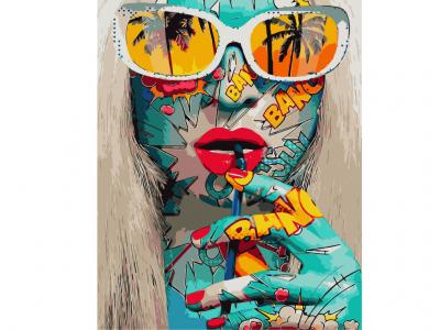 Набір для розпису по номерах VA-1441 "Поп-арт обличчя 2", розміром 40х50 см