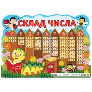 Ранок НУШ Плакат. Склад числа (гусінь)