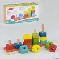 Дерев'яна гра "Пірамідка Геометрія" С 36017