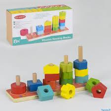 Дерев'яна гра "Пірамідка Геометрія" С 36017