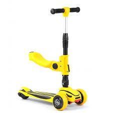 Самокат-беговел Scooter зі світловим ефектом Жовтий BS-30804